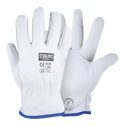 Guante Cuero Driver Blanco X12