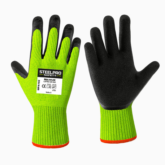 Guante Multiflex MPA102 Latex HI-VIZ Palma Negra